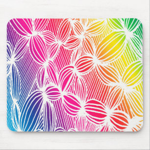 Tapis De Souris Lignes arc-en-ciel courbes