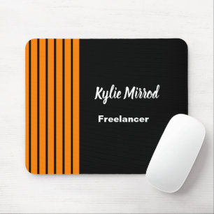 Tapis De Souris Lignes de bandes orange noir