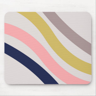 Tapis De Souris Lignes de style rétro en diagonale colorée