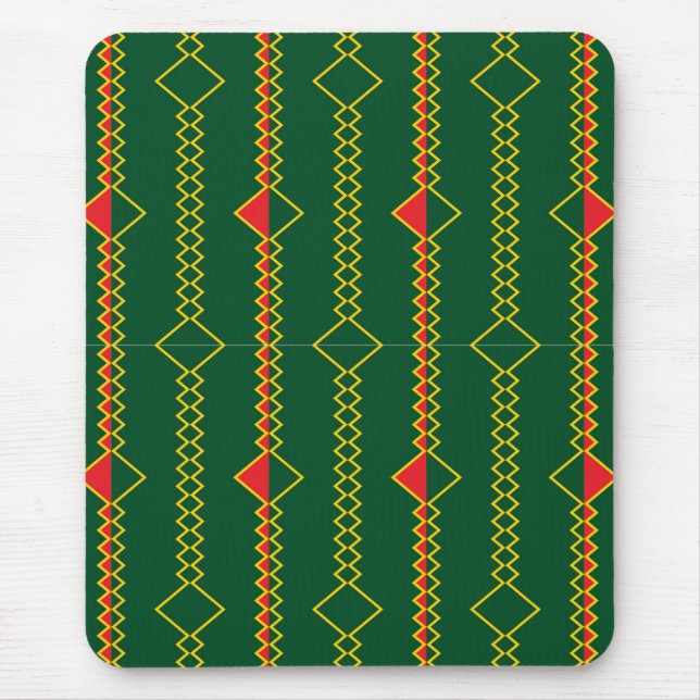 Tapis De Souris Lignes de Zigzag vertical Livre vert numérique (Devant)
