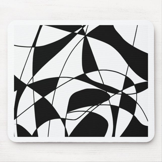 Tapis De Souris Lignes noires et blanches, motif d'impression de c (Devant)