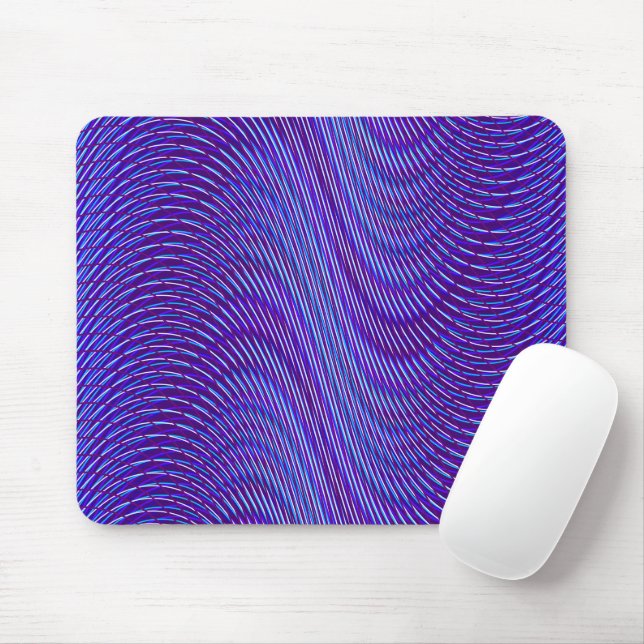 Tapis De Souris Lignes pourpres et bleues - Psychédélique, Trippy (Avec souris)