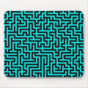 Tapis De Souris Lignes turquoise de Maze noir