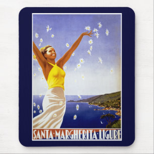 Tapis De Souris Ligure père Noël Margherita avec marguerites