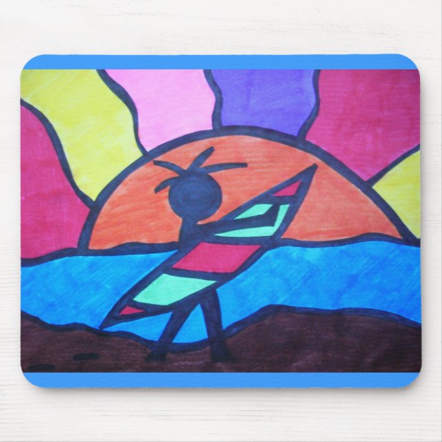 Tapis De Souris Lil' Surfer Dude - Réglage du soleil (Devant)