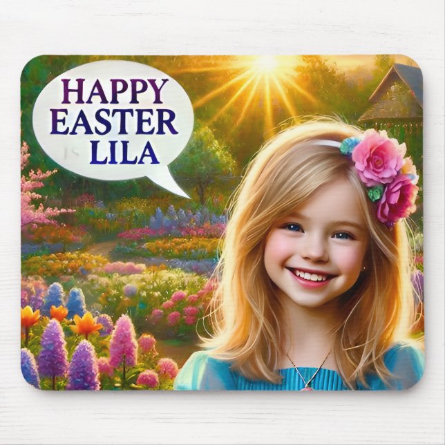 TAPIS DE SOURIS LILA ~ HAPPY EASTER ~ (Devant)