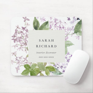 Tapis De Souris Lilac Cottage Jardin Aquarelle Bunch Floral