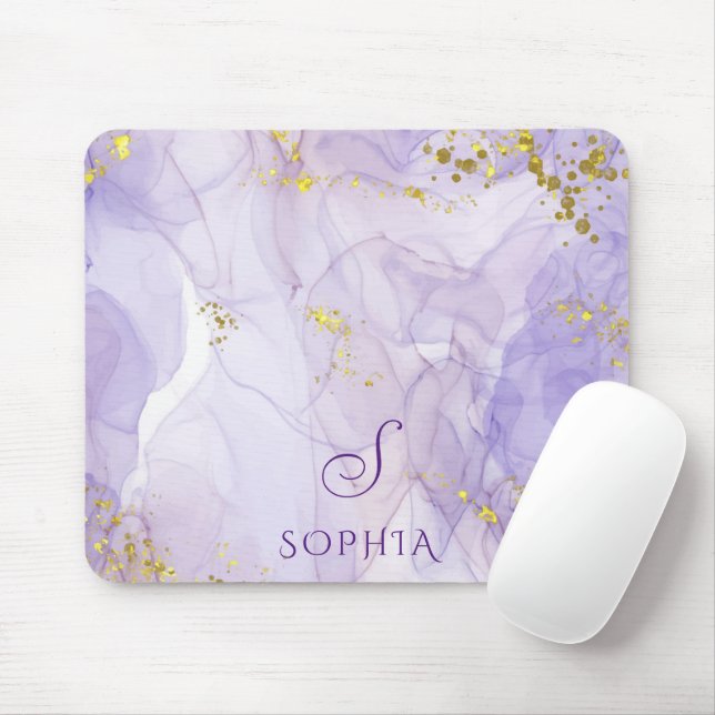 Tapis De Souris Lilac couleur violet encre personnalisable (Avec souris)