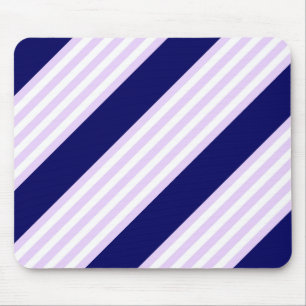 Tapis De Souris Lilac et rayures blanches motif avec bleu marine