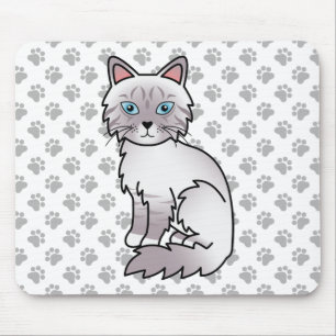 Tapis De Souris Lilac Point Tabby Birman / Ragdoll Cute Chat & Pât