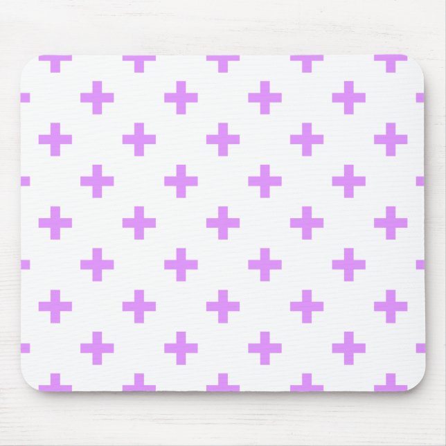 Tapis De Souris Lilac polka croise sur blanc (Devant)
