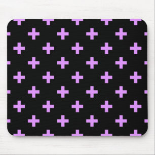 Tapis De Souris Lilac polka crosses on black