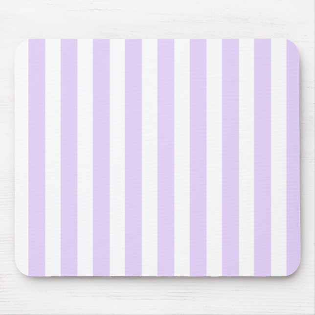 Tapis De Souris Lilac violet et blanc bonbons rayures (Devant)