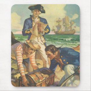 Tapis De Souris L'île au trésor, Vintage conte de fées pirates
