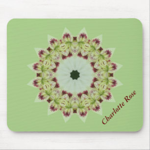 Tapis De Souris Lily blanche 16 Point Star Kaleidoscope