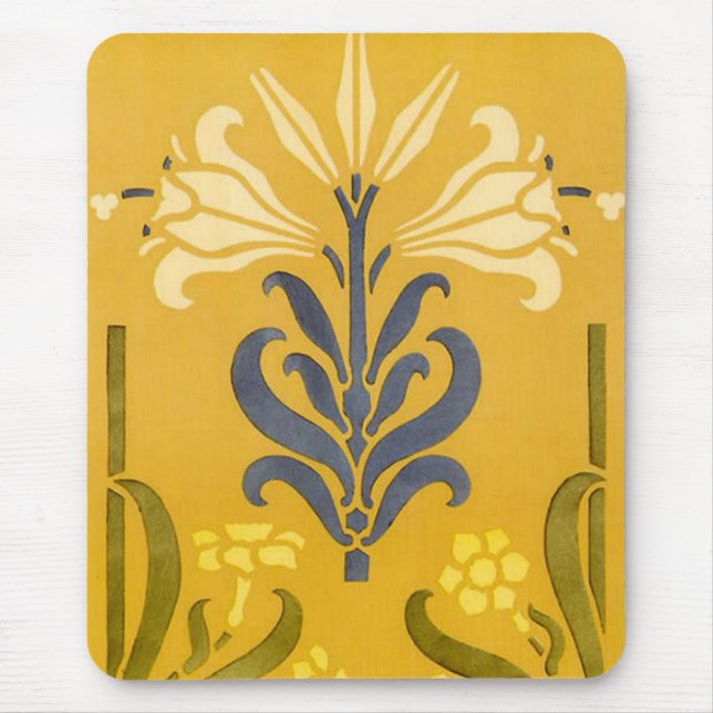 Tapis De Souris Lily blanche Art Nouveau - Mousepad (Devant)