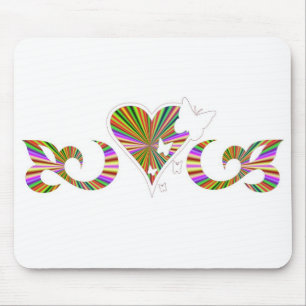 Tapis De Souris Lily Heart et Butterfy - rainbowart