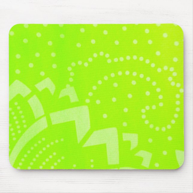Tapis De Souris Lime Green geomentric dot stripe graphic pattern (Devant)