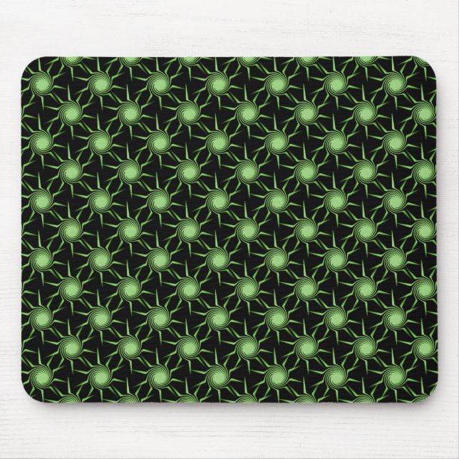Tapis De Souris Lime Green Swirling Suns Mousepad (Devant)