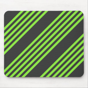 Tapis De Souris Lime vert et charbon de bois cinq bandes motif
