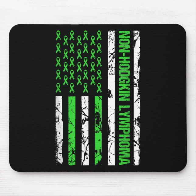 Tapis De Souris Lime vert non Hodgkin Lymphoma drapeau (Devant)
