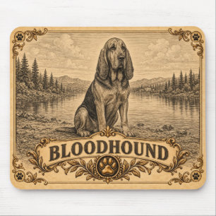 Tapis De Souris Limier, Chien du Patrimoine Vintage