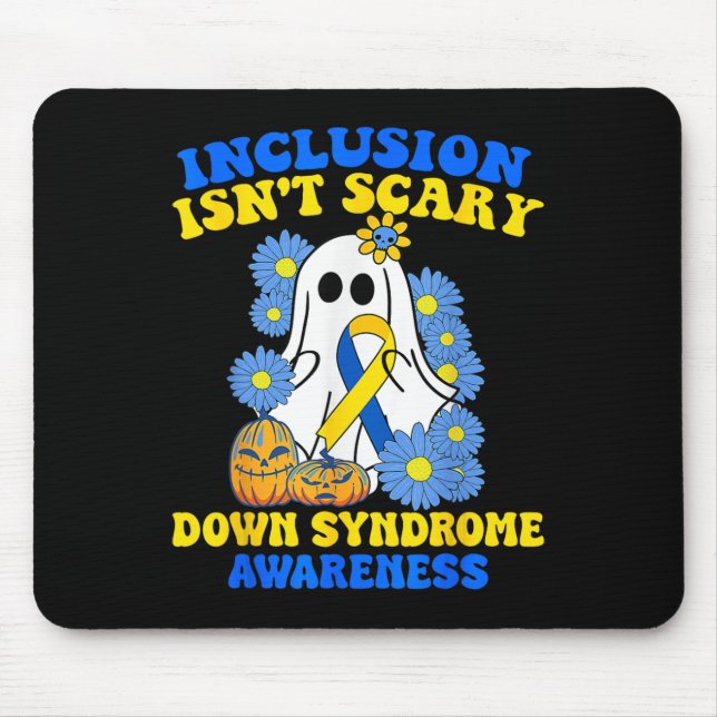 Tapis De Souris L'Inclusion N'Est Pas Scaire Halloween Ghost Down  (Devant)