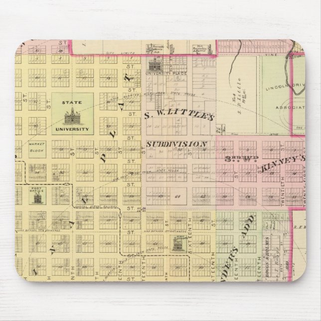 Tapis De Souris Lincoln Nord, Nebraska (Devant)