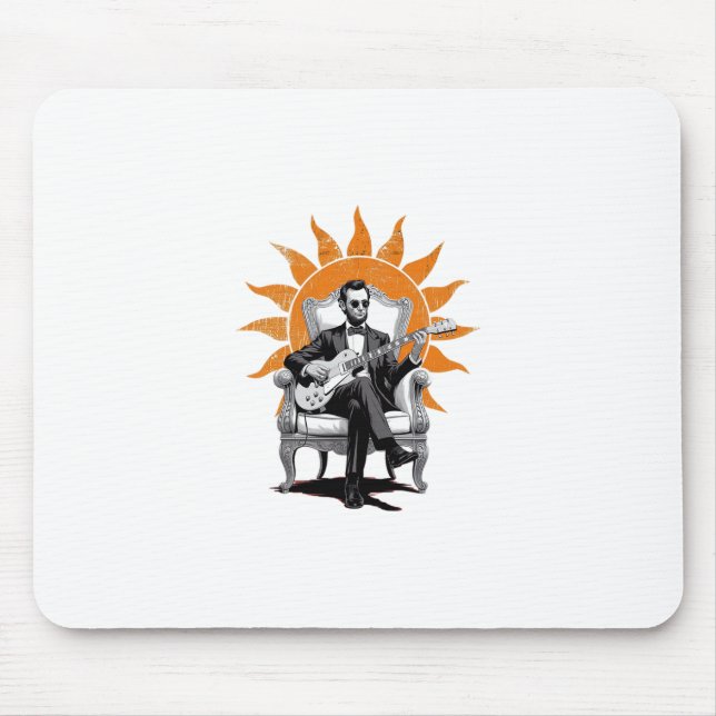 Tapis De Souris Lincoln Unplugged – Guitare drôle d'Abraham Lincol (Devant)