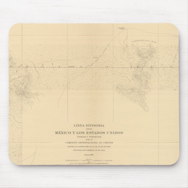 Tapis De Souris Linea Divisoria Entre Le Mexique 3 (Devant)