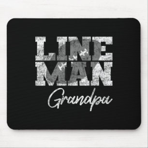Tapis De Souris Lineman Grandpa - Joueur de football - Famille cor