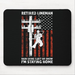 Tapis De Souris Lineman Retraite 4 juillet drôle Novelty Man W