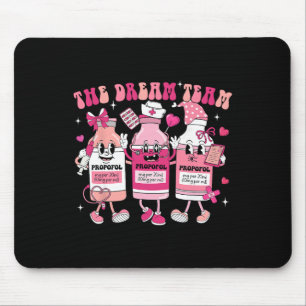 Tapis De Souris L'infirmière rétro groovy de l'équipe de rêve médi