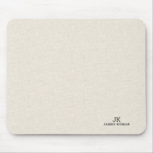 Tapis De Souris Linge de crème légère Texture Imprimer Monogramme
