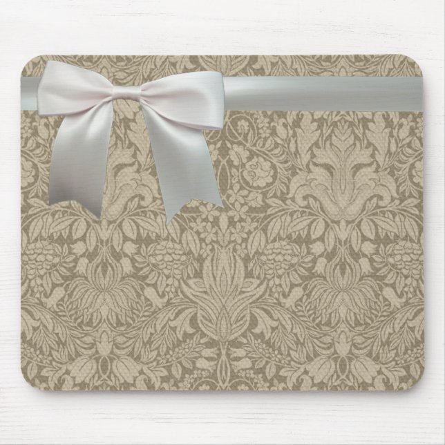 Tapis De Souris Linge de dentelle mariage blanc classique jolie (Devant)