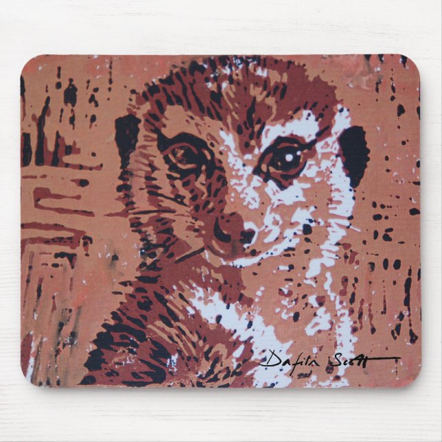 Tapis De Souris Linocut de fleur - Mousepad (Devant)