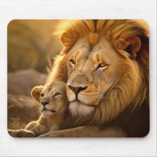 Tapis De Souris Lion Animal Wild Beauté Liberté Wilderness Imprime