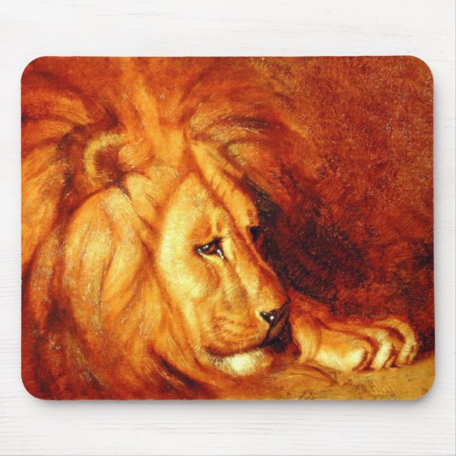 Tapis De Souris Lion au repos (par Abbott Handerson Thayer) (Devant)