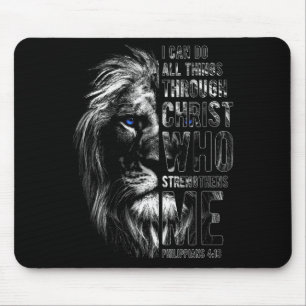 Tapis De Souris Lion chrétien Je peux faire toutes choses par Chri
