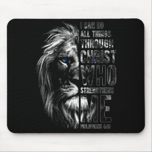 Tapis De Souris Lion chrétien Je peux faire toutes choses par le C
