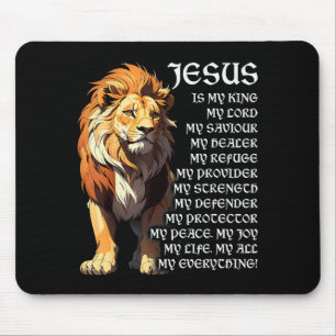 Tapis De Souris Lion Christian Jesus Est Mon Roi, Dieu, Seigneur,
