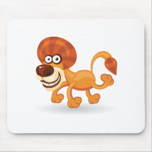 Tapis De Souris Lion de bébé de bande dessinée