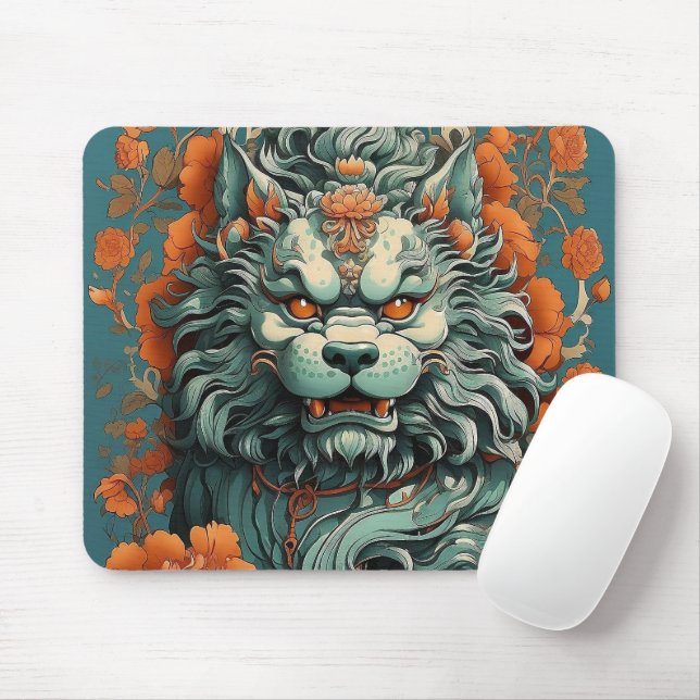 Tapis De Souris Lion de la grippe de la sagesse (Avec souris)