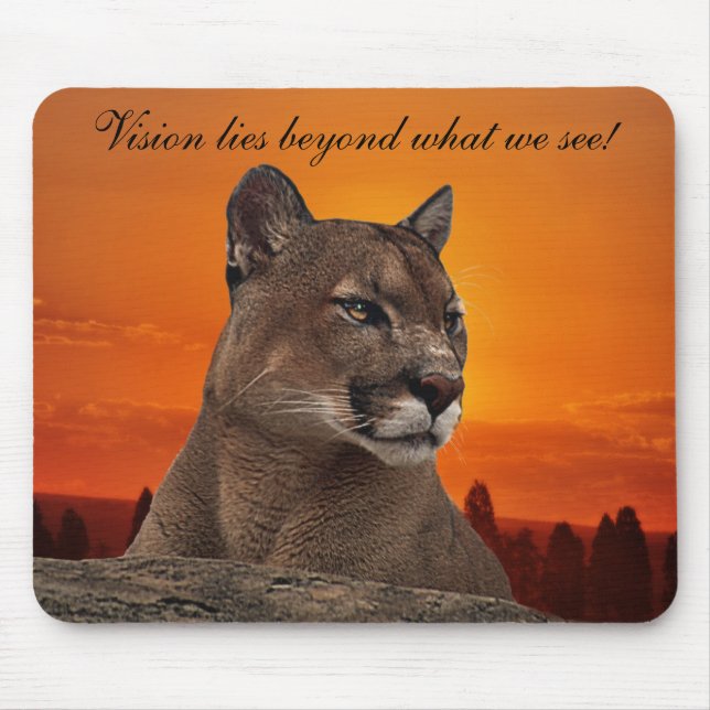 Tapis De Souris Lion de montagne au coucher du soleil (Devant)