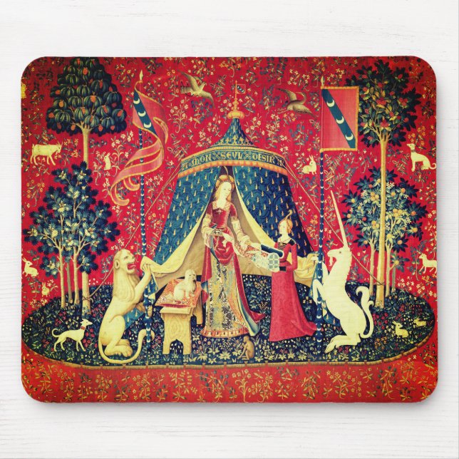 Tapis De Souris Lion D'ENFANCE ET D'UNICORN, Fleurs D'Imaginaires, (Devant)