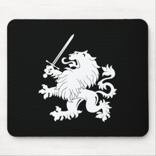 Tapis De Souris Lion effréné avec l'héraldique Mousepad d'épé