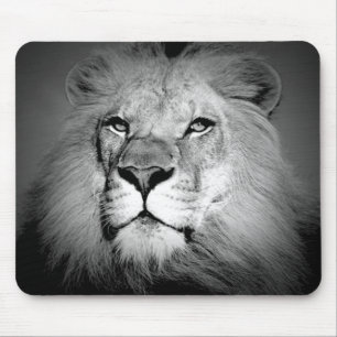 Tapis De Souris Lion noir et blanc