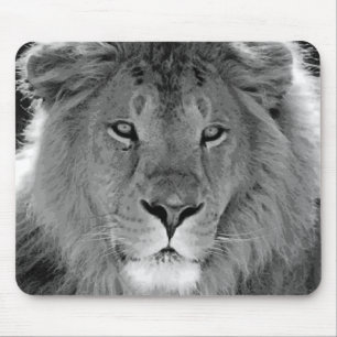 Tapis De Souris Lion noir et blanc
