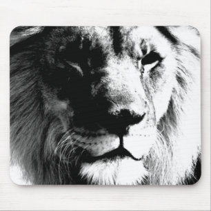 Tapis De Souris Lion noir et blanc