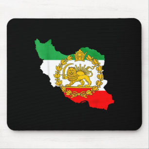 Tapis De Souris lion persan, carte de l'Iran, drapeau iranien, lio